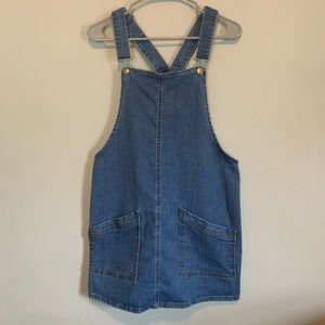 Jean overall mini skirt
